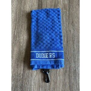 MLB Embroidered Tri-fold Golf Towel With Clip - Los Angeles Dodgers LA Blue